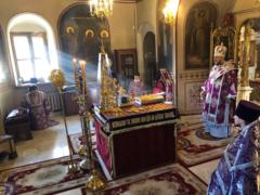 В день памяти 40 мучеников Севастийских епископ Моравичский Антоний совершил Божественную литургию Преждеосвященных Даров на Сербском подворье в Москве