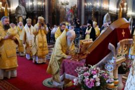 В день памяти равноапостольного князя Владимира Предстоятель Русской Церкви совершил Литургию в Храме Христа Спасителя