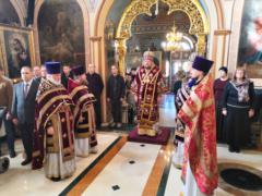 Божественная литургия в 3-ю неделю Великого поста, Крестопоклонную на Сербском подворье в Москве