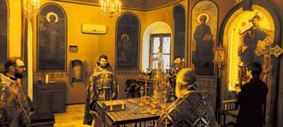 Божественная литургия в неделю Торжества Православия на Сербском подворье в Москве