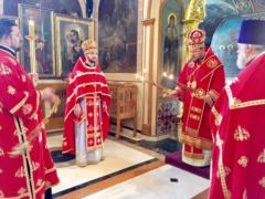 Божественная литургия в среду Светлой седмицы на Сербском подворье в Москве