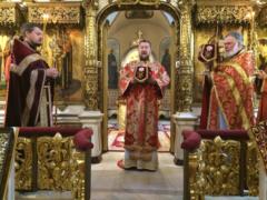 Божественная литургия в Неделю 17-ю по Пятидесятнице на Сербском подворье в Москве